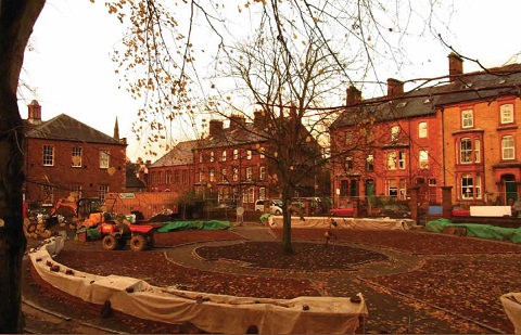 The Coronation Garden during restoration