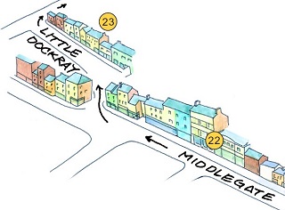 Walk map at Congregational Church and Musgrave Hall