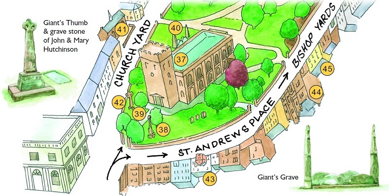 Walk map at Penrith St Andrews Churchyard